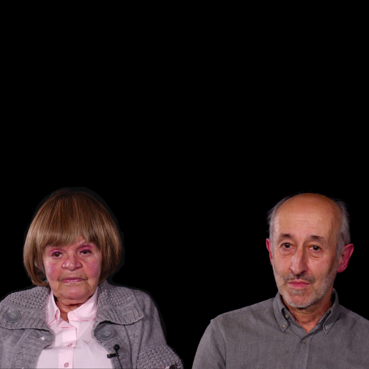 Porträts der Zeitzeugen Rainer Scheck und Anita Kutschkau, die beide im Kaßberg-Gefängnis in Untersuchungshaft saßen 